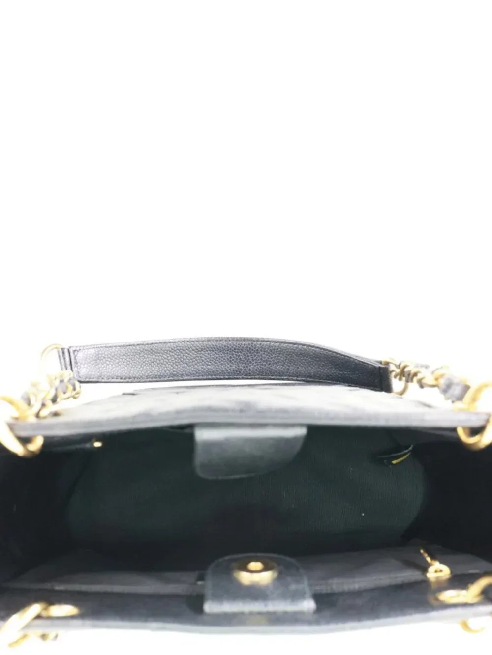 Chanel PST Petite Quilted Caviar Leather Shopping Tote Black